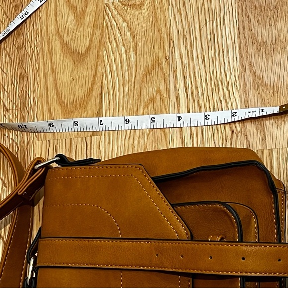 JustFab Camel Pablo Classic Crossbody Bag - Picture 13 of 14